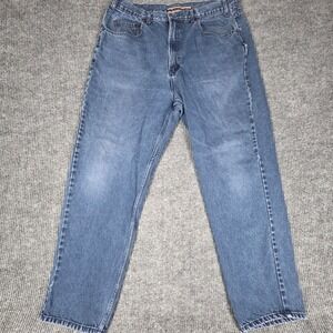 Merona Men's Blue Wash Denim Jeans Size W40 L32 Relaxed Fit Cotton